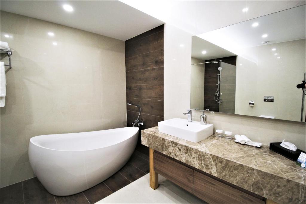 Koupelna v ubytování Hotel Magnus Trenčín