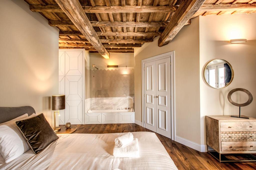 Łóżko lub łóżka w pokoju w obiekcie Febo Decharm apartment