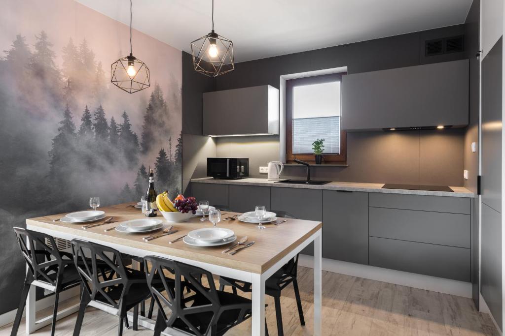 Kuchyňa alebo kuchynka v ubytovaní Apartament Widok