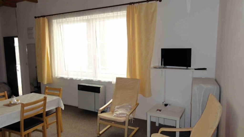TV a/nebo společenská místnost v ubytování Penzion U Hradeb
