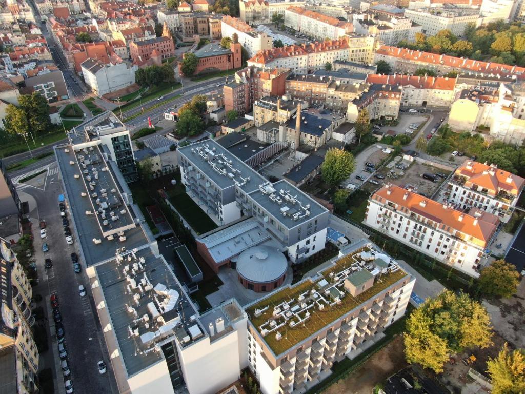 Výhľad na mesto Poznaň alebo výhľad na mesto priamo z apartmánu
