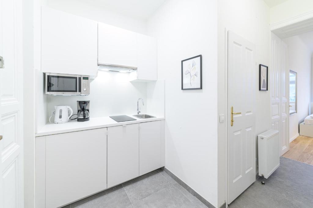 Kuchyň nebo kuchyňský kout v ubytování Beautiful apartment in Vienna's Heart 1c