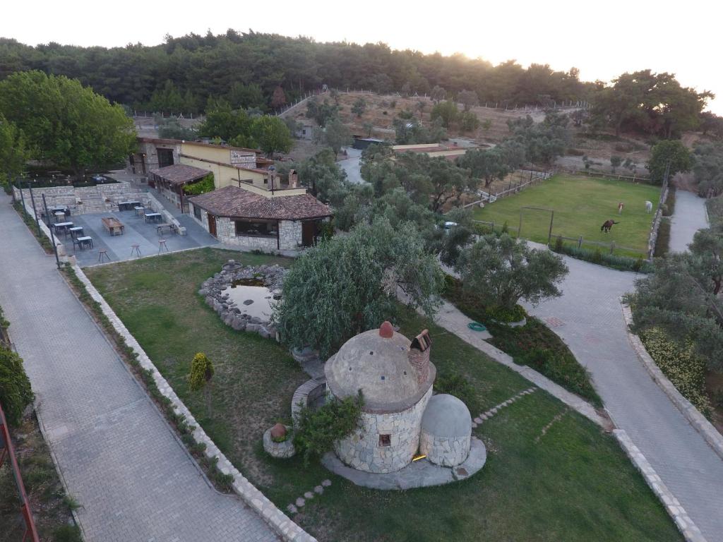 an aerial view of a house with a large pig yard at MANEJ URLA in Izmir
