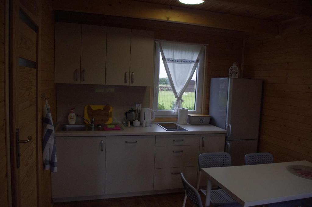 Kuchyň nebo kuchyňský kout v ubytování Cisowe Domki Nowęcin