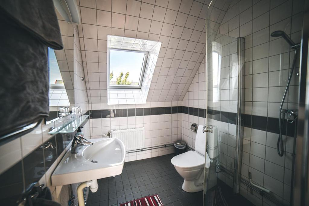 Koupelna v ubytování Hotell Vellingebacken