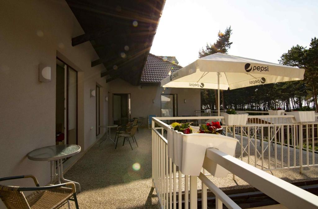 Balkon lub taras w obiekcie Pensjonat i Restauracja Laguna