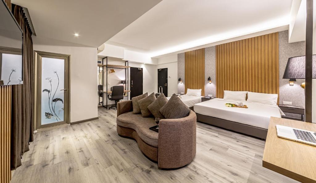 Postel nebo postele na pokoji v ubytování Thy Executive Hotel