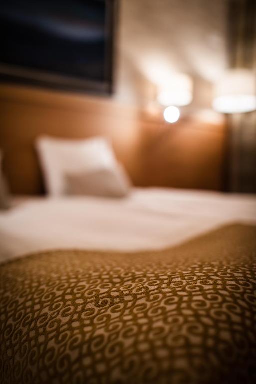 Postel nebo postele na pokoji v ubytování Hotel Aakenus