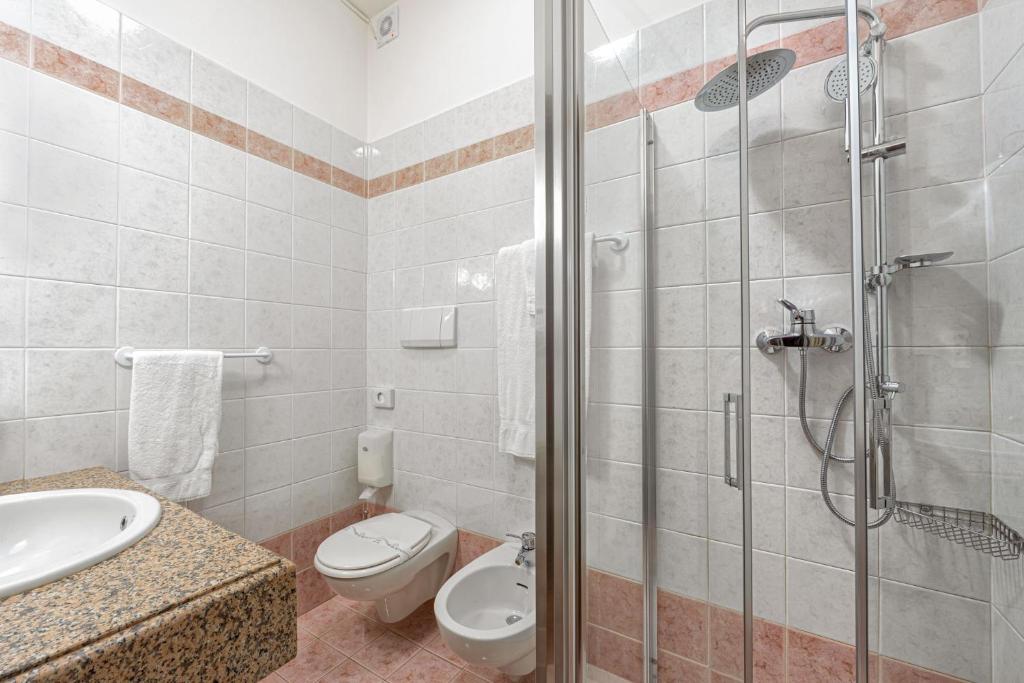 Koupelna v ubytování Hotel Postumia