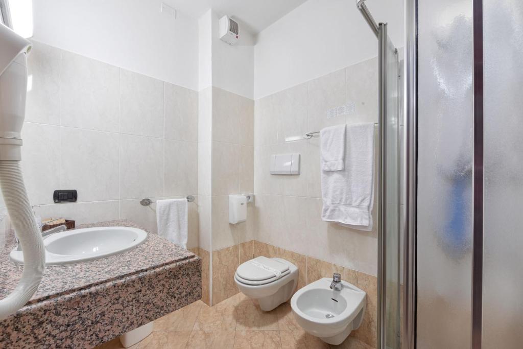 Koupelna v ubytování Hotel Postumia