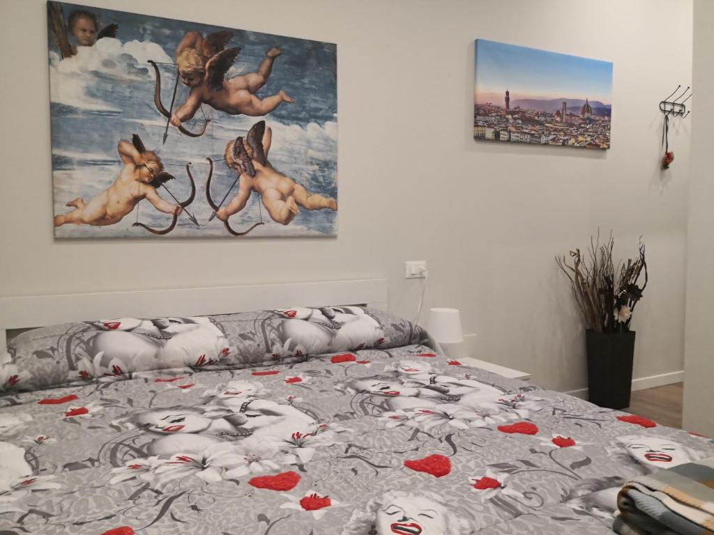 Postel nebo postele na pokoji v ubytování Pontassieve Guest House centro storico camera con bagno 20 minuti da Firenze