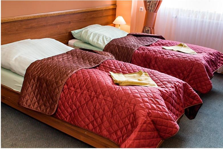 Posteľ alebo postele v izbe v ubytovaní Hotel Sudety