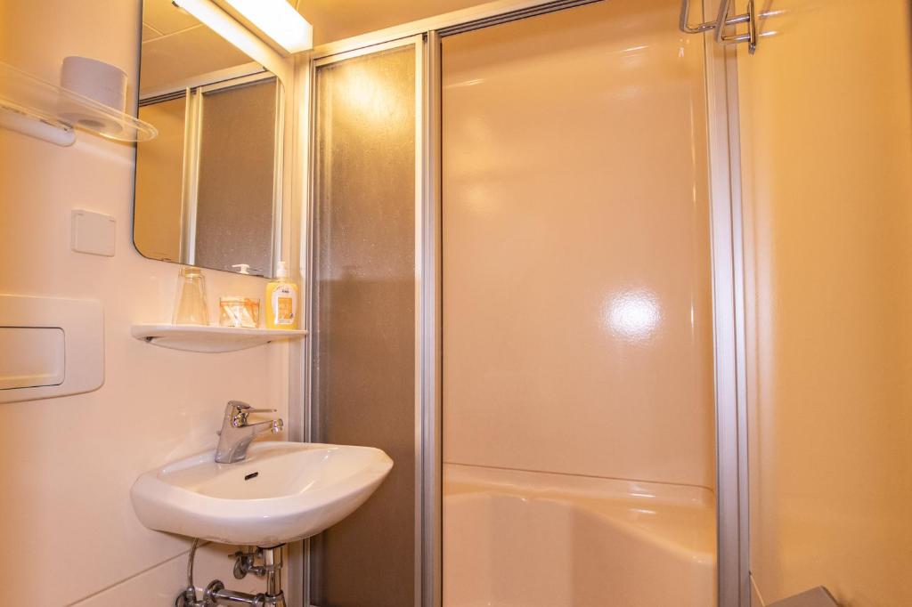Koupelna v ubytování Hotel Vanda