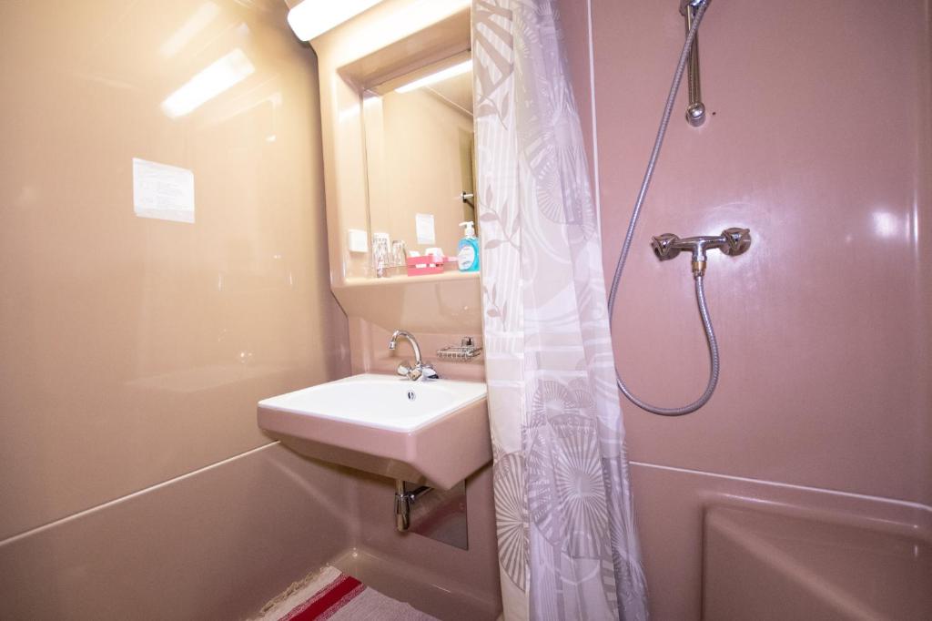 Koupelna v ubytování Hotel Vanda