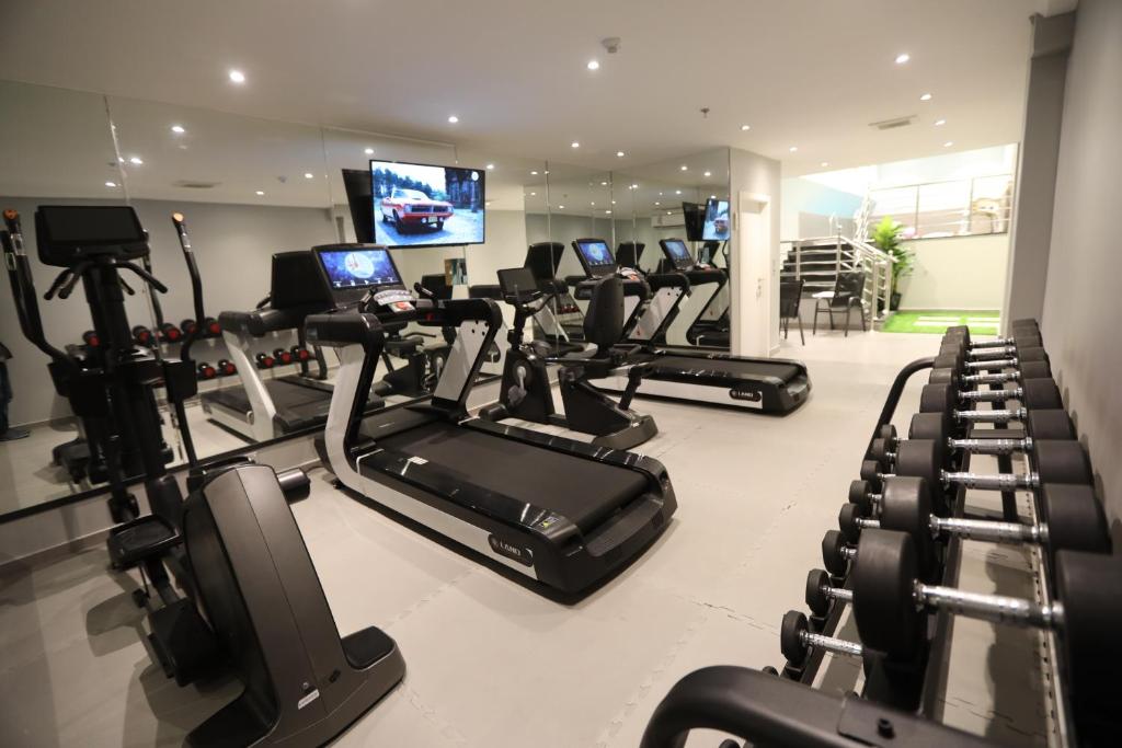 Fitness centrum a/nebo fitness zařízení v ubytování South Hotel Suites