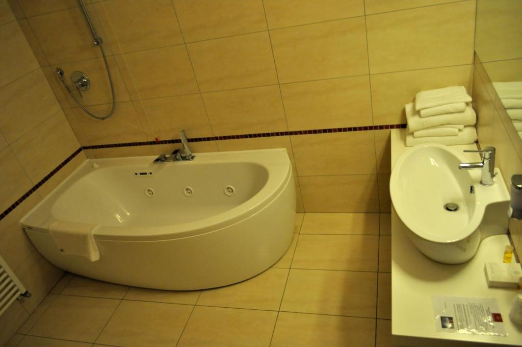 Koupelna v ubytování Albergo Sant'Emidio