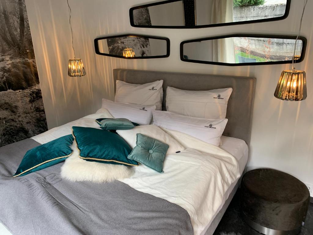 Postel nebo postele na pokoji v ubytování Chalet Mirandum Apartments Vandans