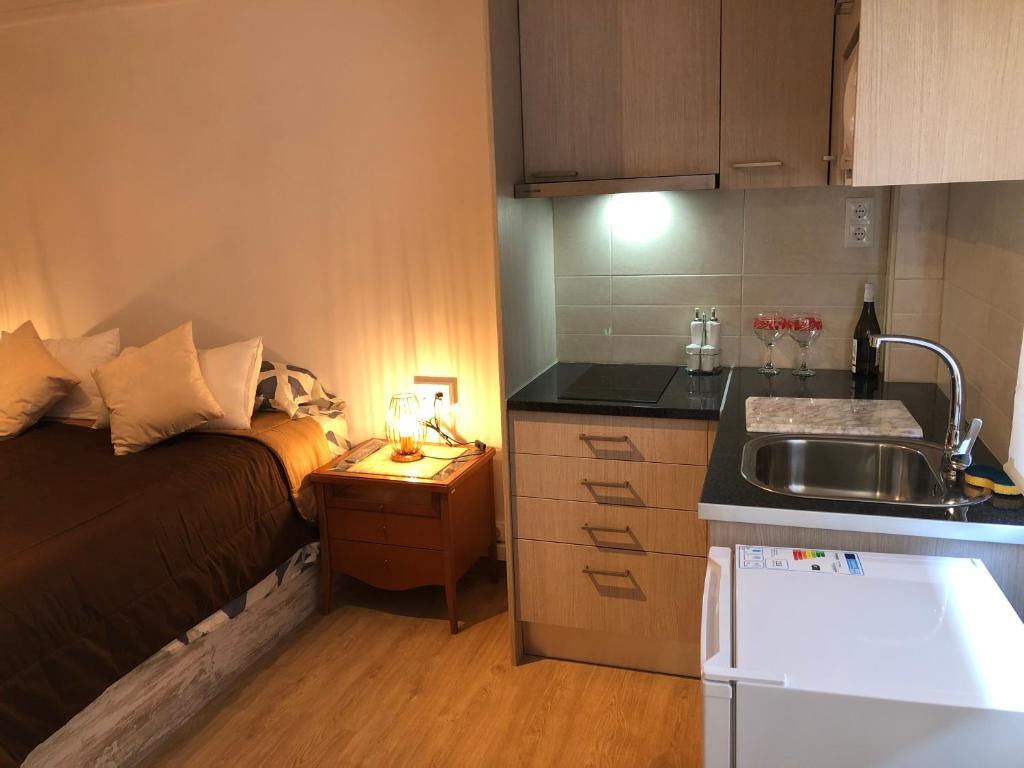 Kuchyň nebo kuchyňský kout v ubytování Hostel Penedes