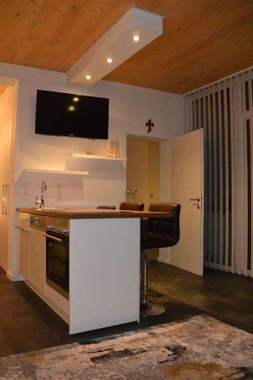 Kuchyň nebo kuchyňský kout v ubytování Mostviertel Lodge