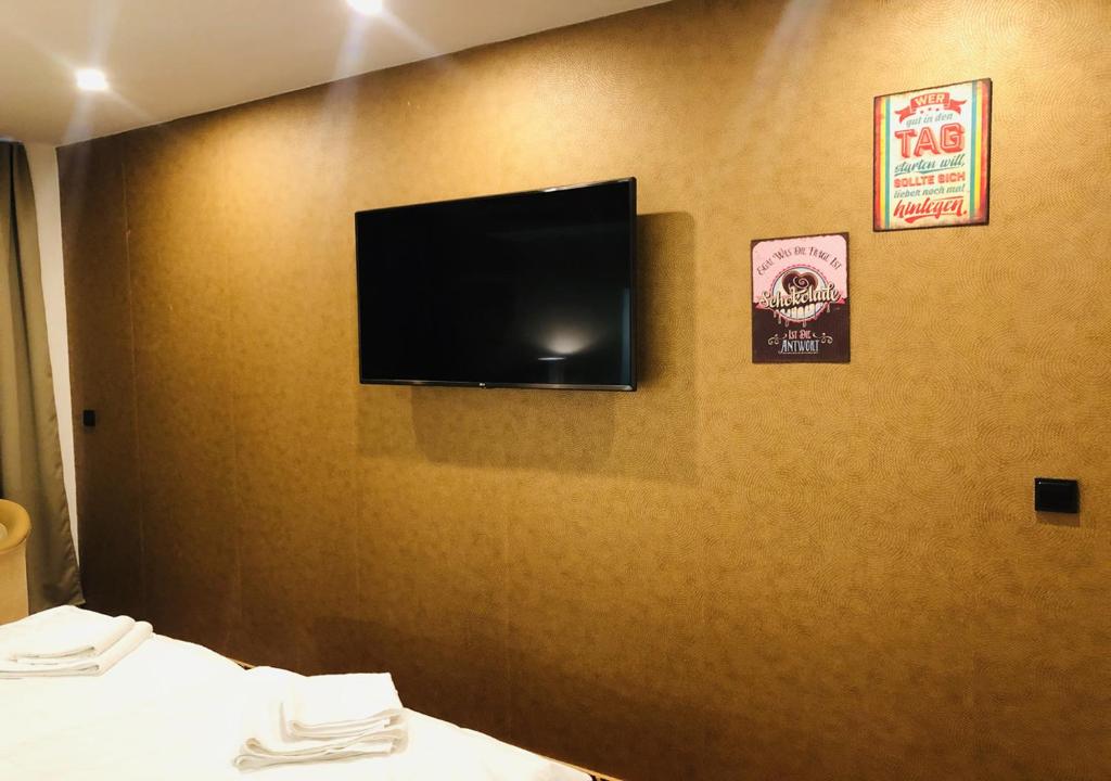 TV a/nebo společenská místnost v ubytování Elbgalerie Hotel