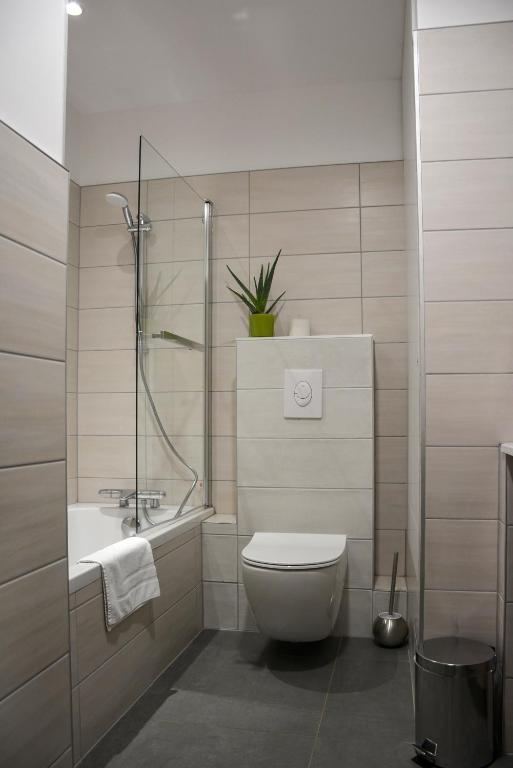 Koupelna v ubytování Sud Hotel