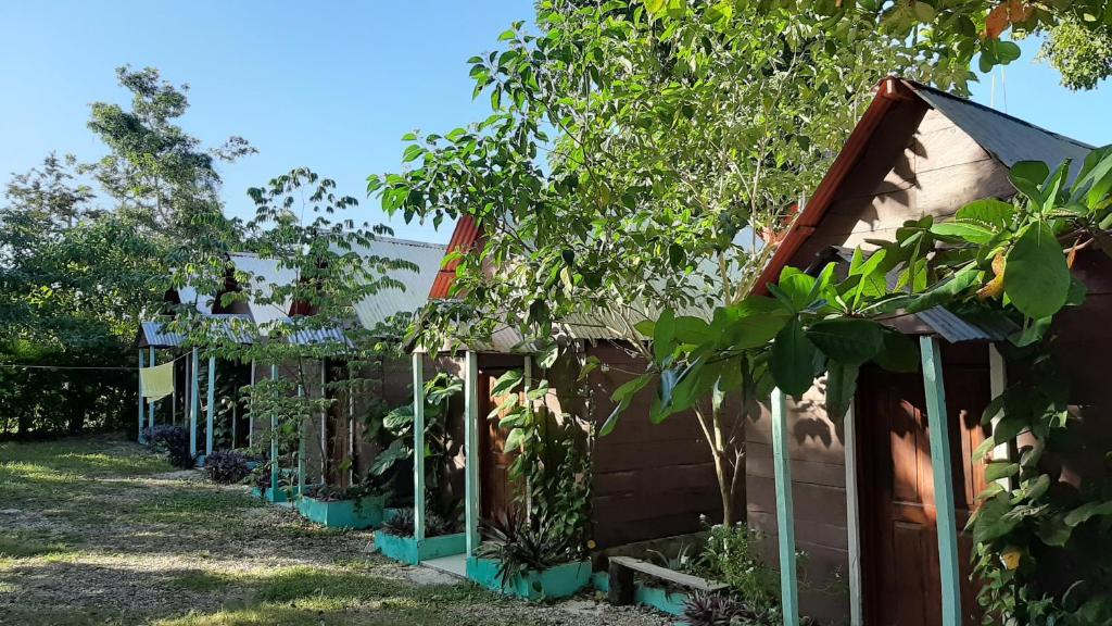 Zahrada ubytování Cabanas chaac calakmul