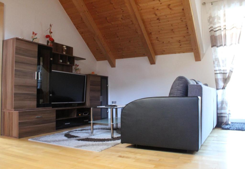 Televízia a/alebo spoločenská miestnosť v ubytovaní Ferienwohnung Daberer