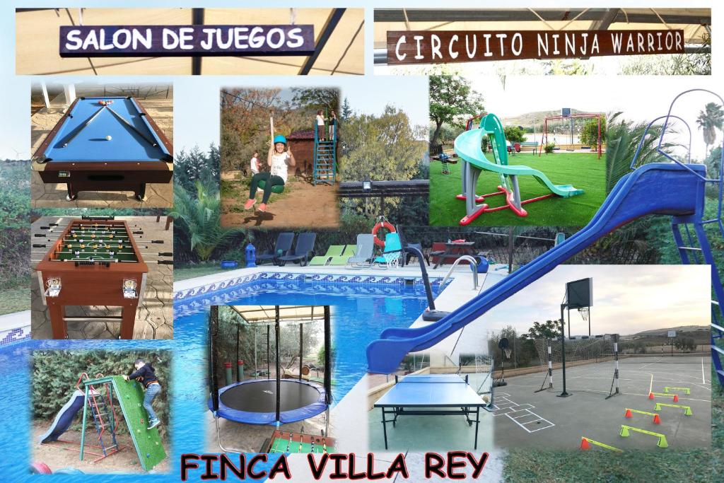 アルダレスにあるFinca Villa Reyのウォーターパークの絵画コラージュ