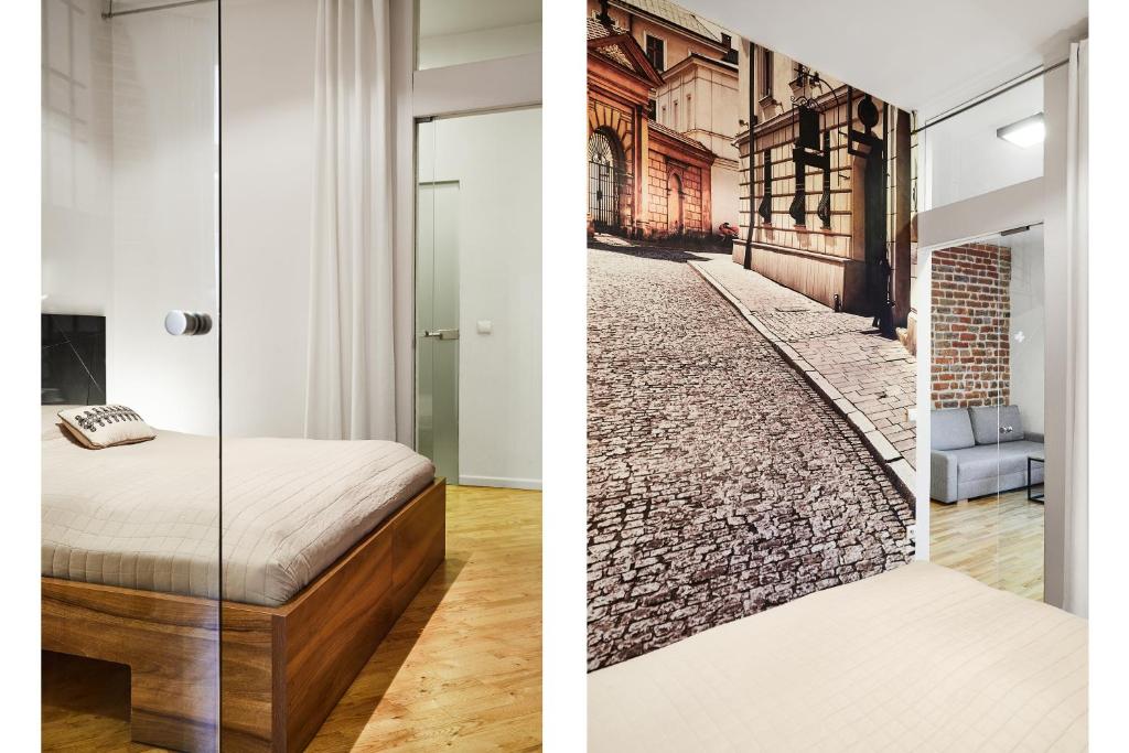 Posteľ alebo postele v izbe v ubytovaní Krakow For You Main Square Apartments