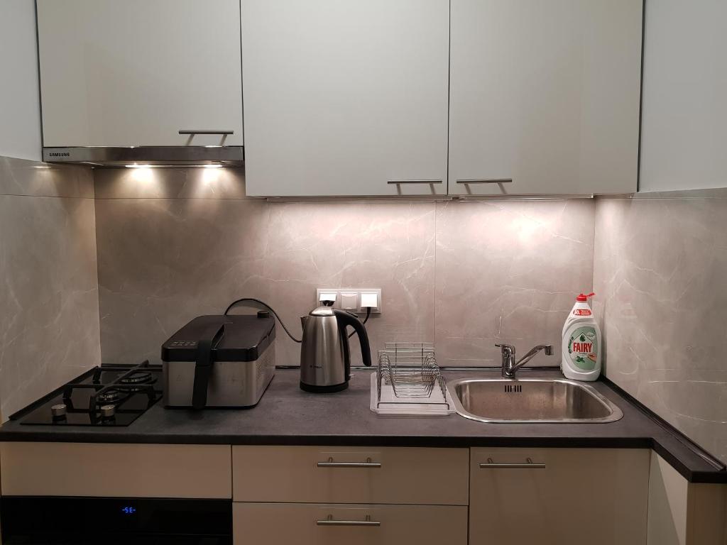 Kuchyňa alebo kuchynka v ubytovaní MirrorRoom PL CityCenter