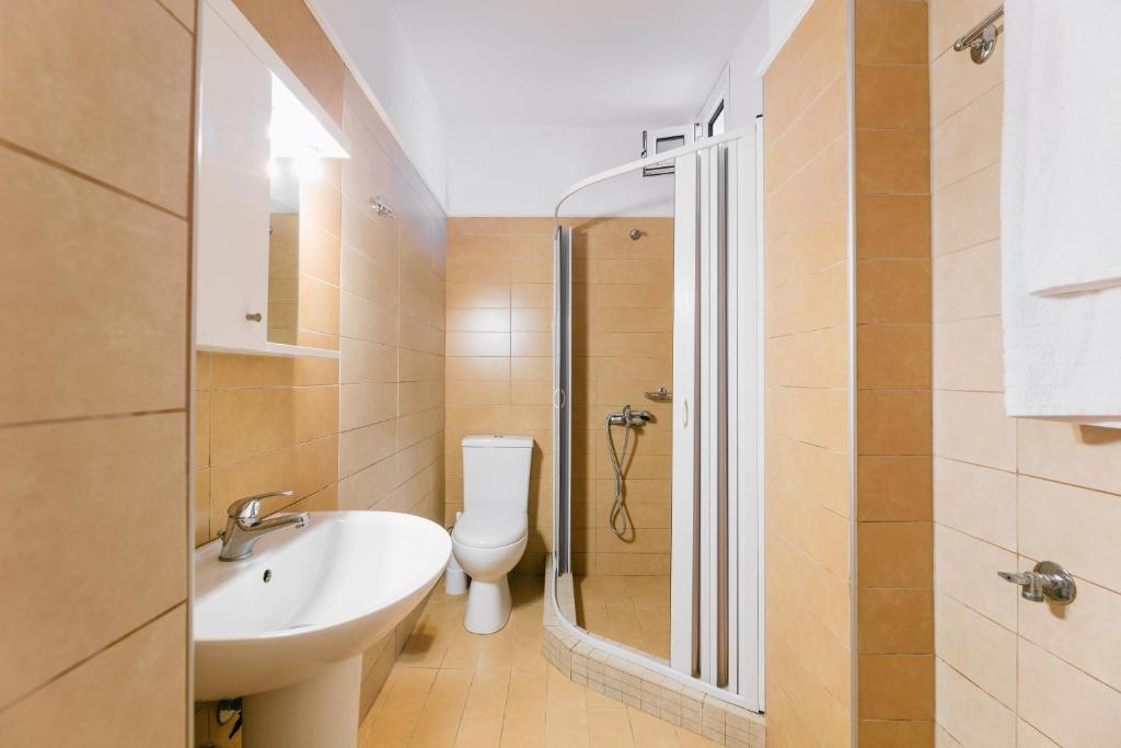 Koupelna v ubytování Anastasia Apartments Hanioti
