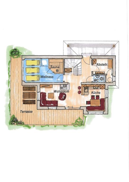 The floor plan of Lehenriedl Chalet