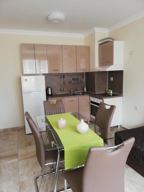 Kuchyň nebo kuchyňský kout v ubytování Apartamenti Zhelezovi