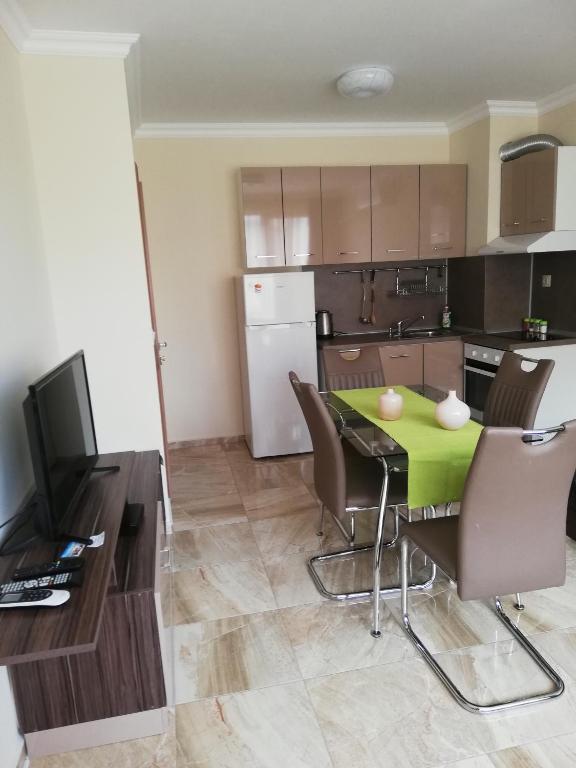 Kuchyň nebo kuchyňský kout v ubytování Apartamenti Zhelezovi