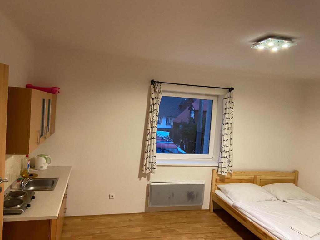 Postel nebo postele na pokoji v ubytování Apartmány Viktorka