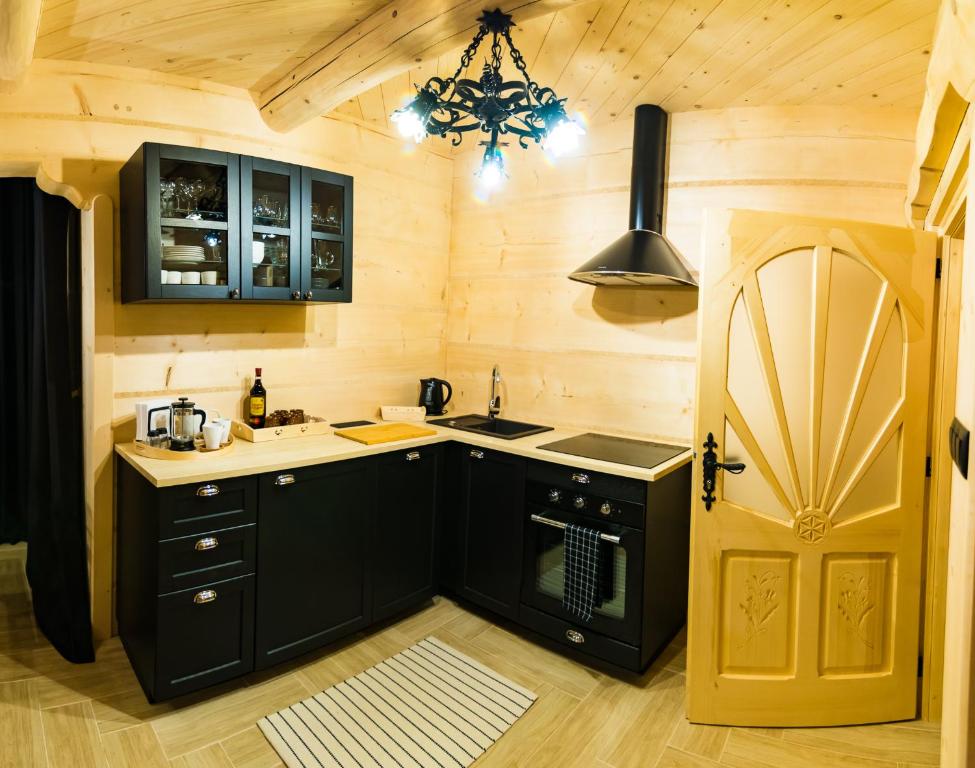 Kuchnia lub aneks kuchenny w obiekcie Domek & Apartament Góralski z Jacuzzi Kościelisko