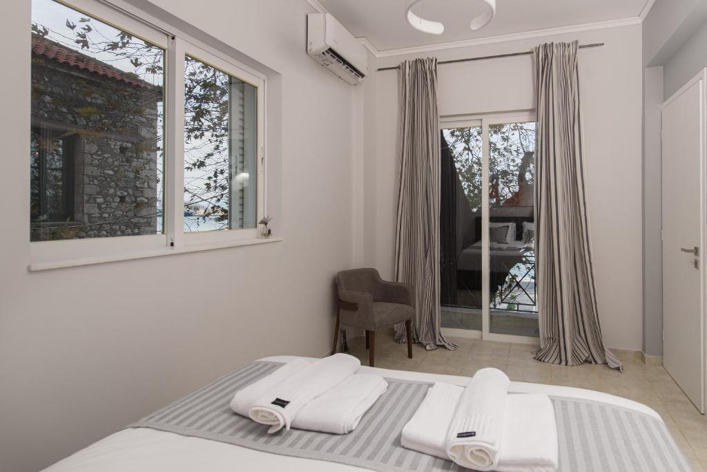 Posteľ alebo postele v izbe v ubytovaní nelion 01 - a DREAM apartment with amazing view