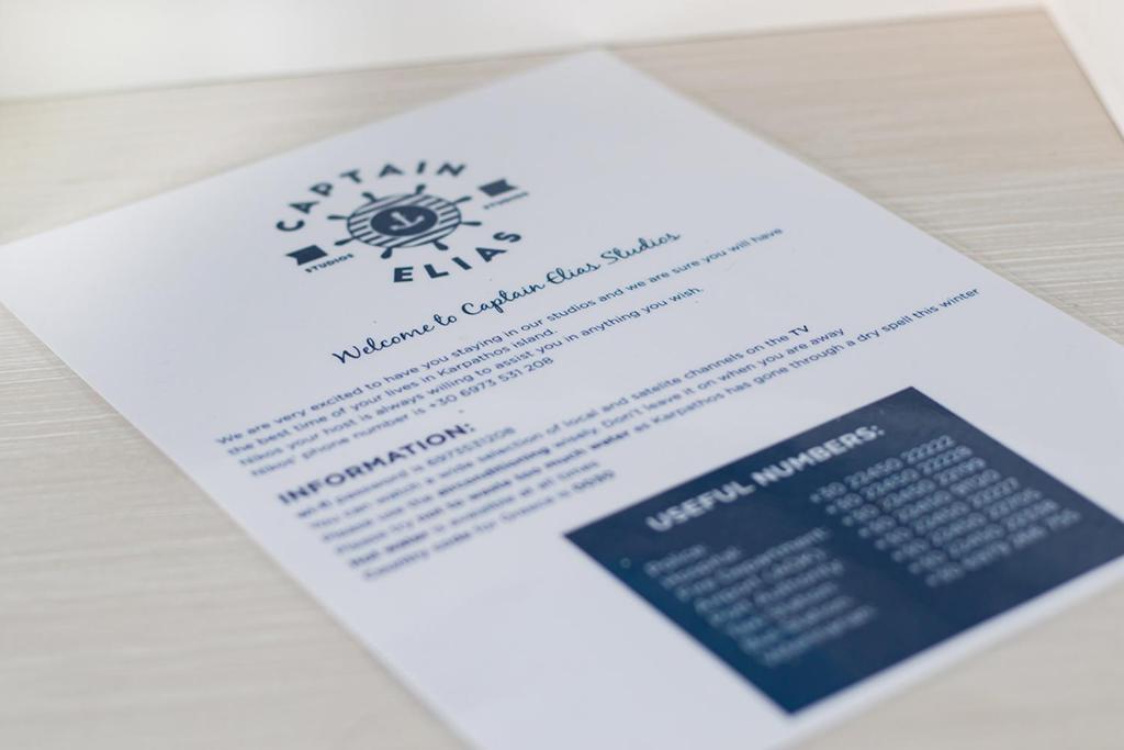 Certifikát, hodnocení, plakát nebo jiný dokument vystavený v ubytování Captain Elias Studios 1