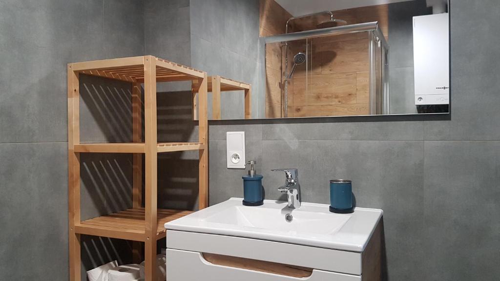 Kúpeľňa v ubytovaní MJ Apartament Spokojna