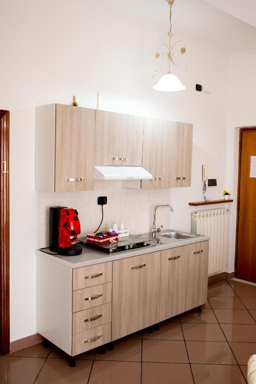 Kuchyň nebo kuchyňský kout v ubytování B&B L'Aurora CAPUA