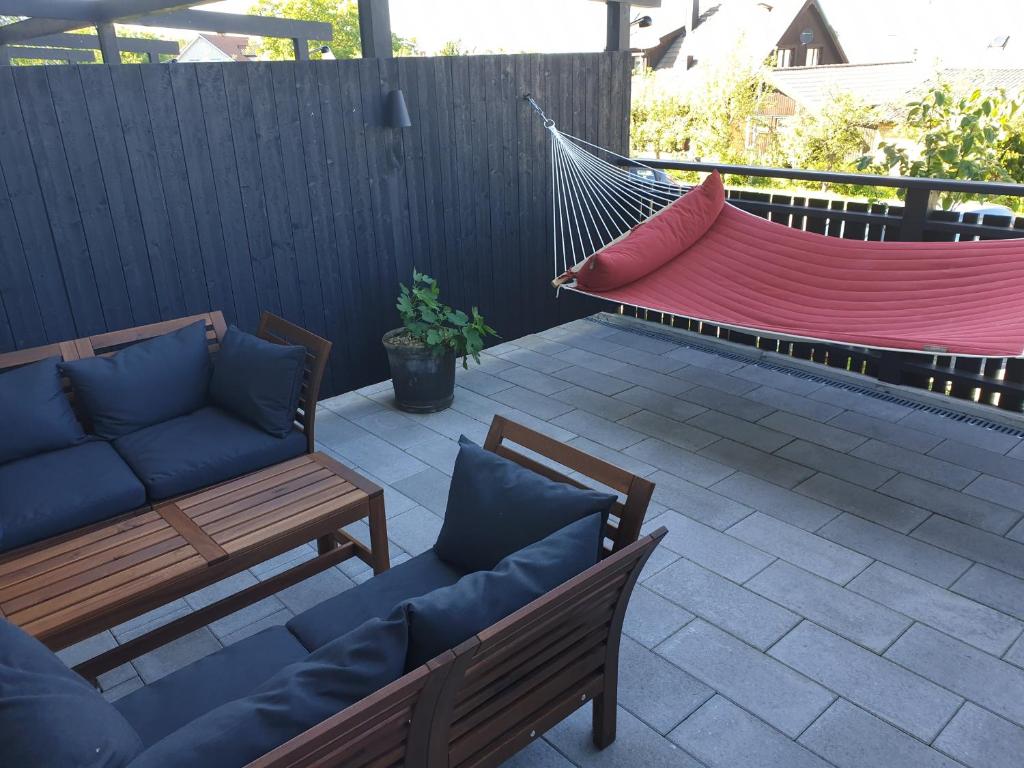 Balkón nebo terasa v ubytování Hotell Hanöbris på Kivik