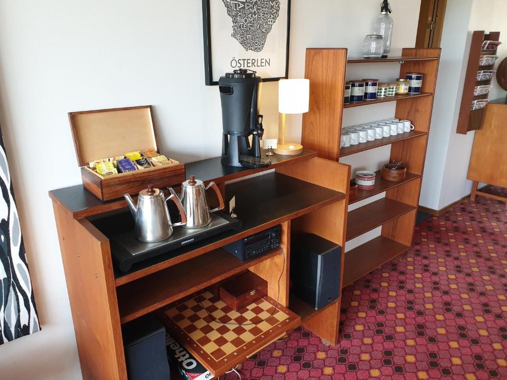 Kuchyň nebo kuchyňský kout v ubytování Hotell Hanöbris på Kivik