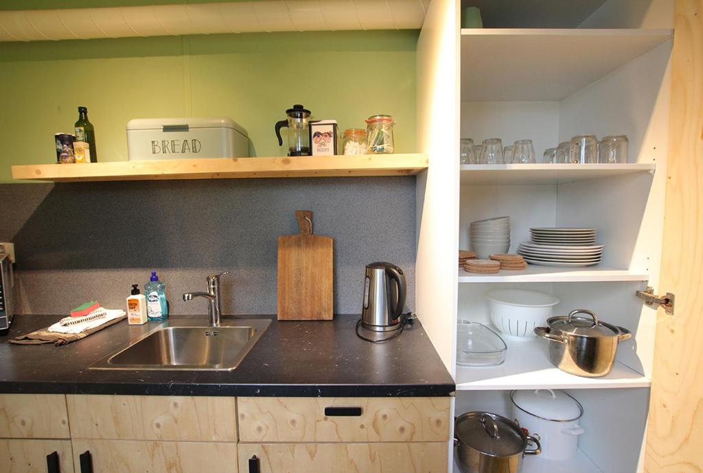 Kuchyň nebo kuchyňský kout v ubytování Amsterdam Farm Lodge