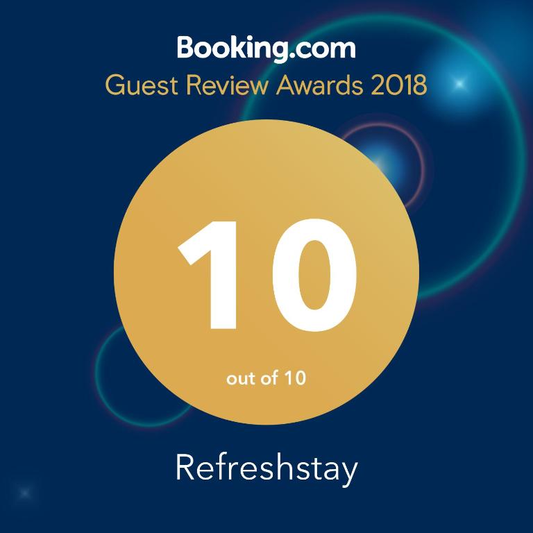 Certifikát, hodnocení, plakát nebo jiný dokument vystavený v ubytování Refreshstay