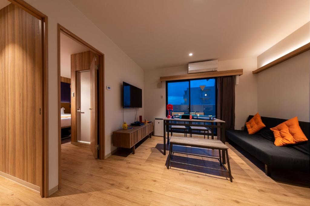Posezení v ubytování Popway Residence Tennoji