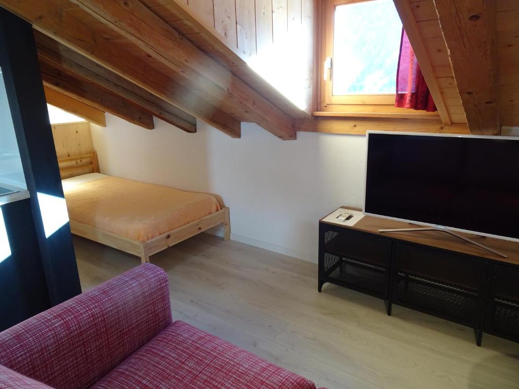 TV a/nebo společenská místnost v ubytování B&B Chasa Arfusch