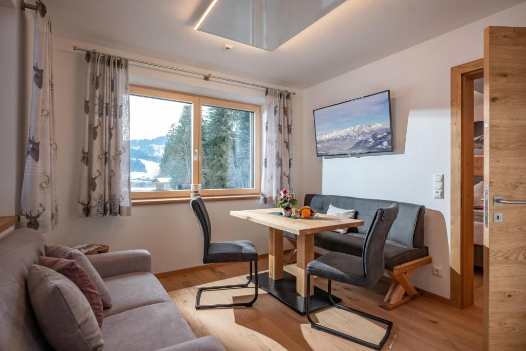 Posezení v ubytování otto steiner appartements pension ellmau & wilder kaiser