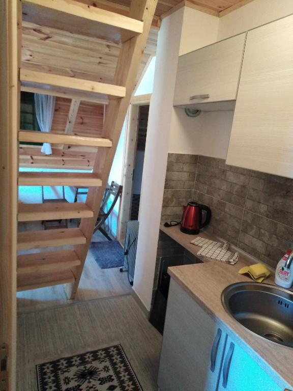 Kuchyň nebo kuchyňský kout v ubytování Apartments Durmitor