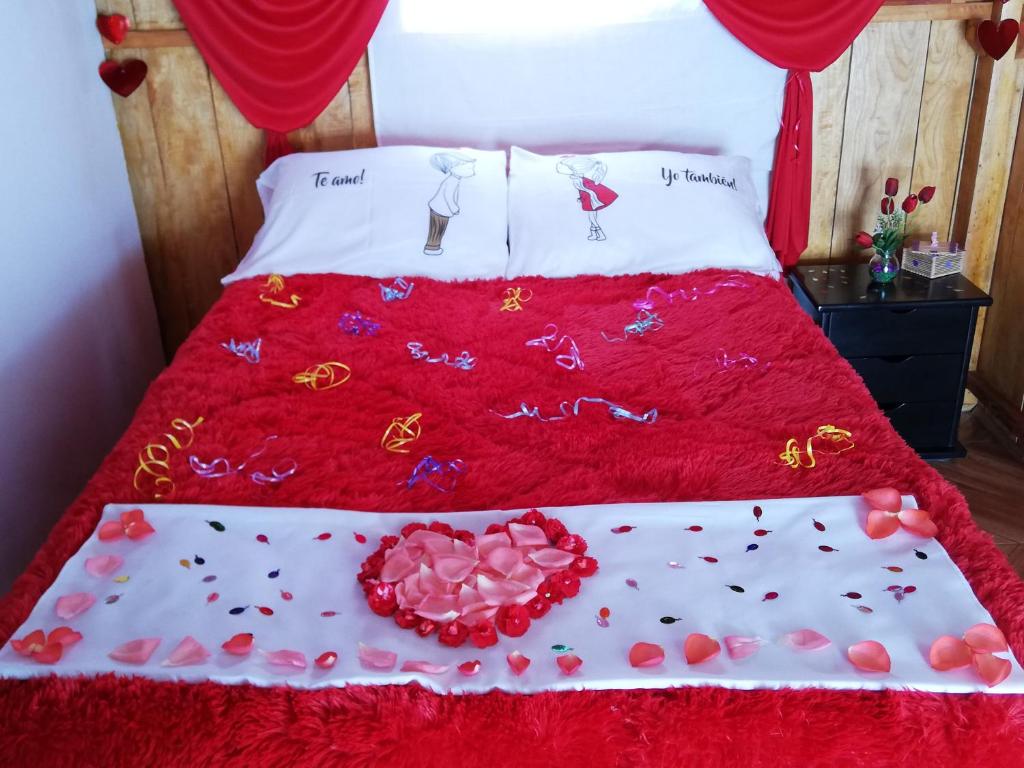 Postel nebo postele na pokoji v ubytování Cabañas La Campiña Ubalá