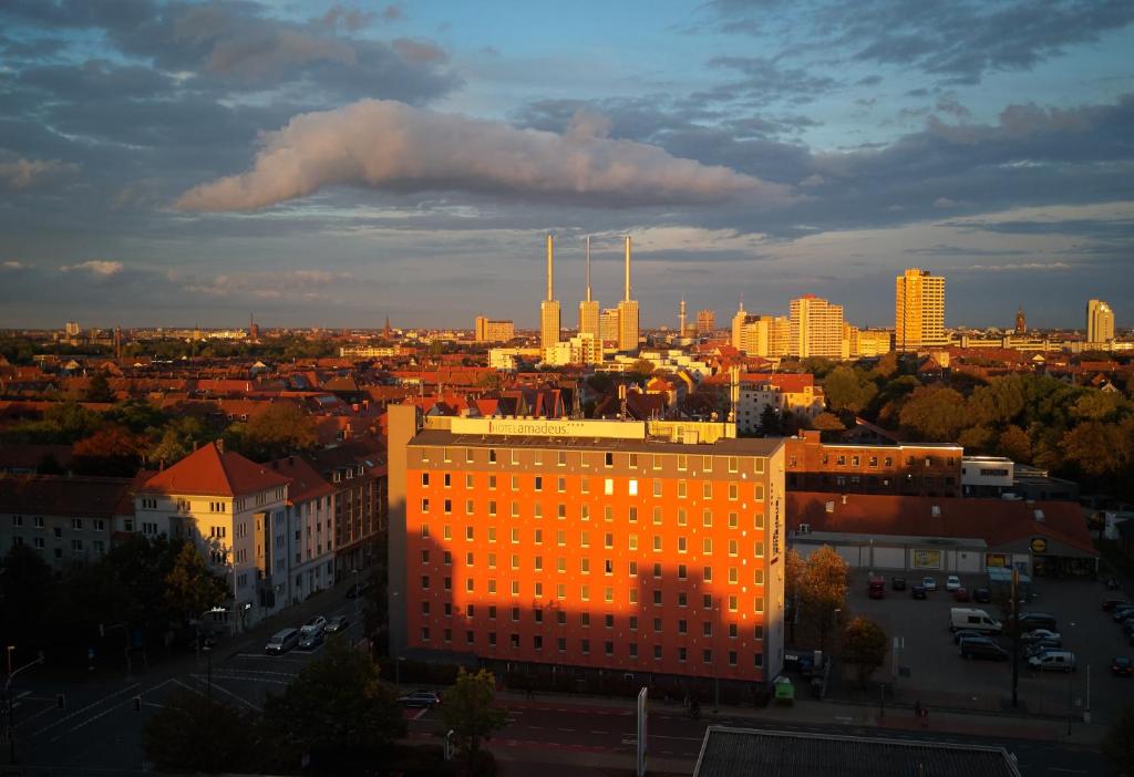 Nespecifikovaný výhled na destinaci Hannover nebo výhled na město při pohledu z hotelu